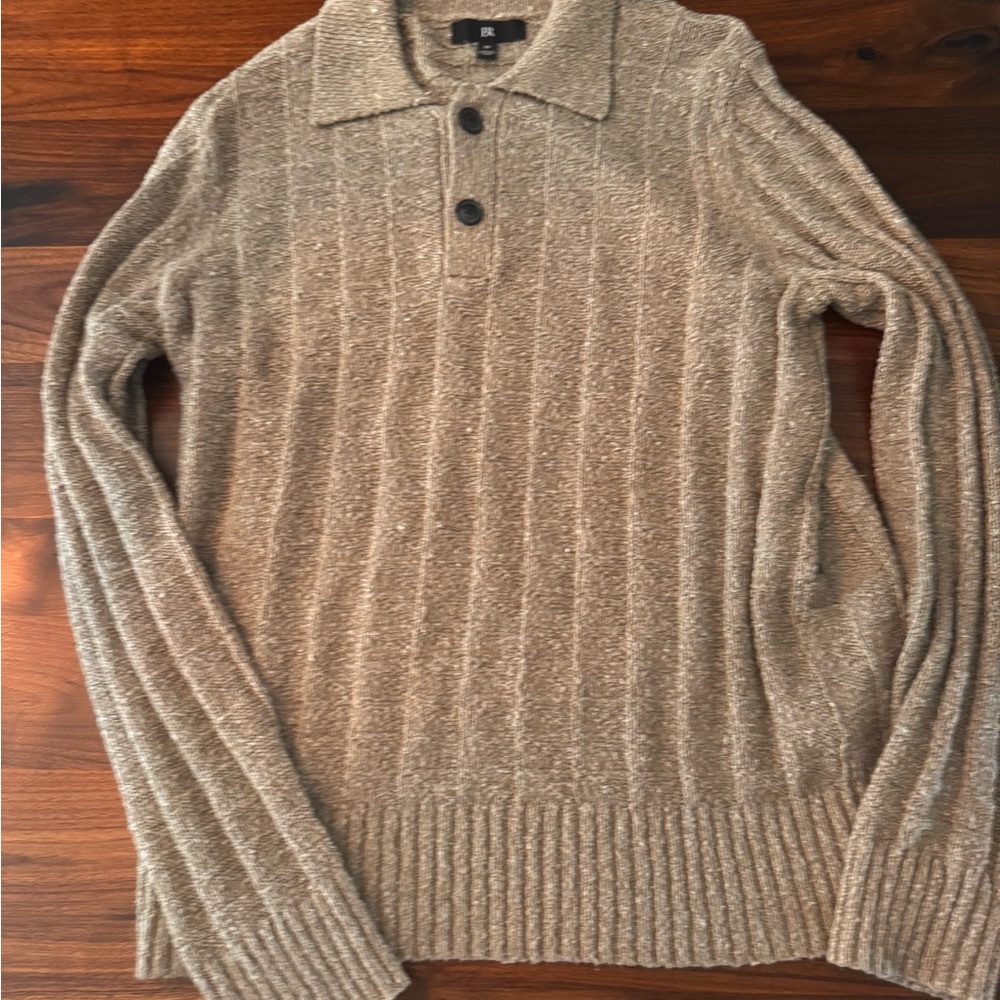 Banana Republic Taupe Cotton Linen Sweater